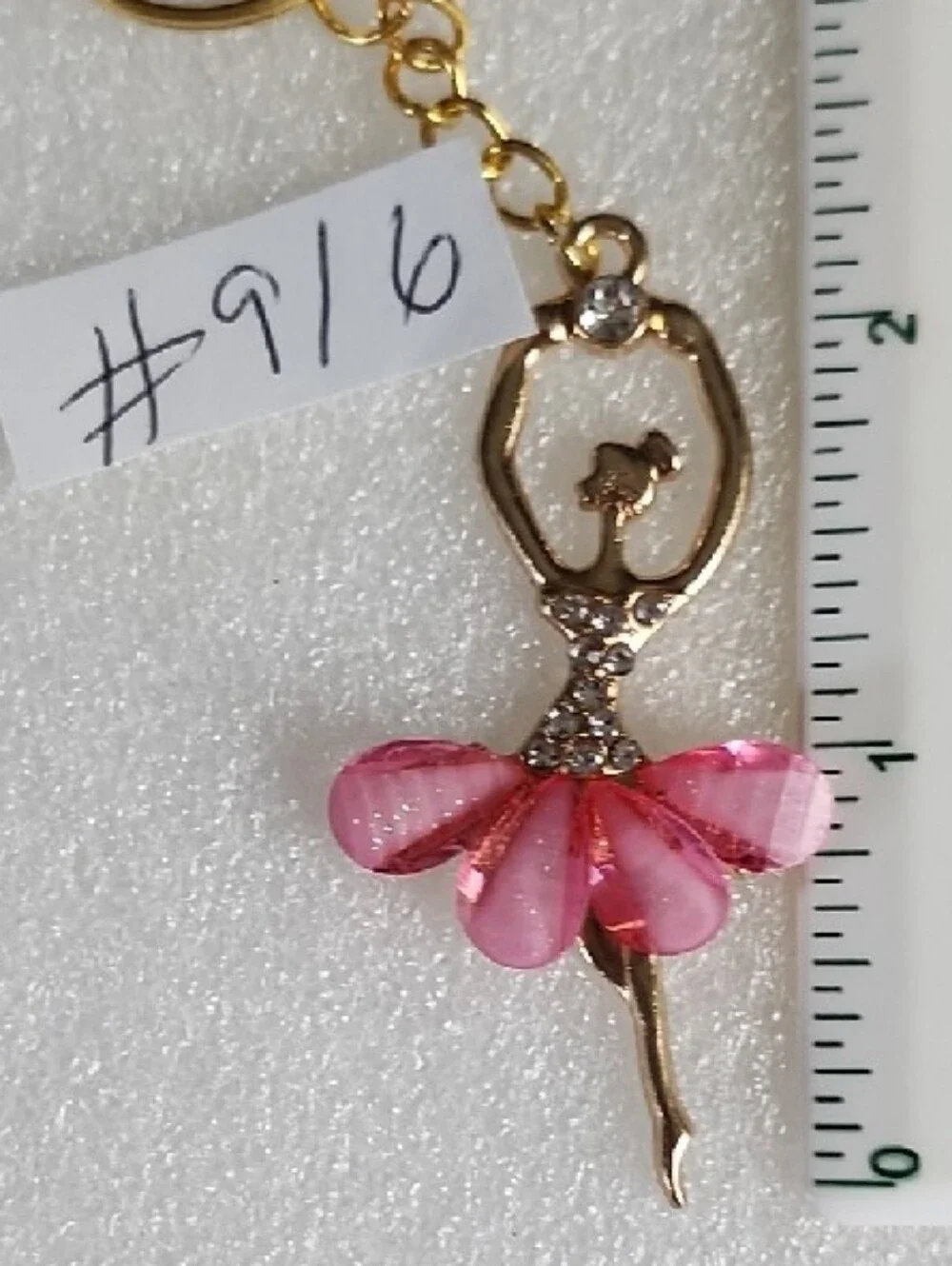 Hand Crafted Pink Ballerina Key & Card Holder Keychain